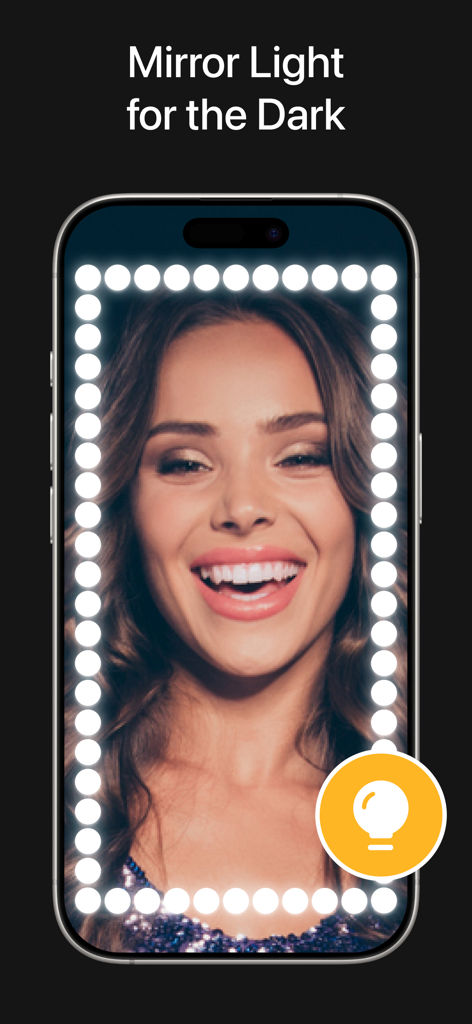 True Mirror App: Makeup Mirror - Makeup mirror app showing the ring light feature for dark environments