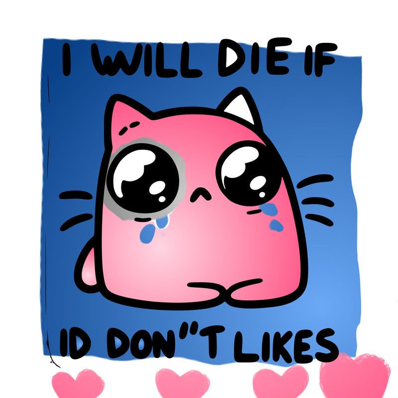 a cat that will die if we don’t get 10 likes