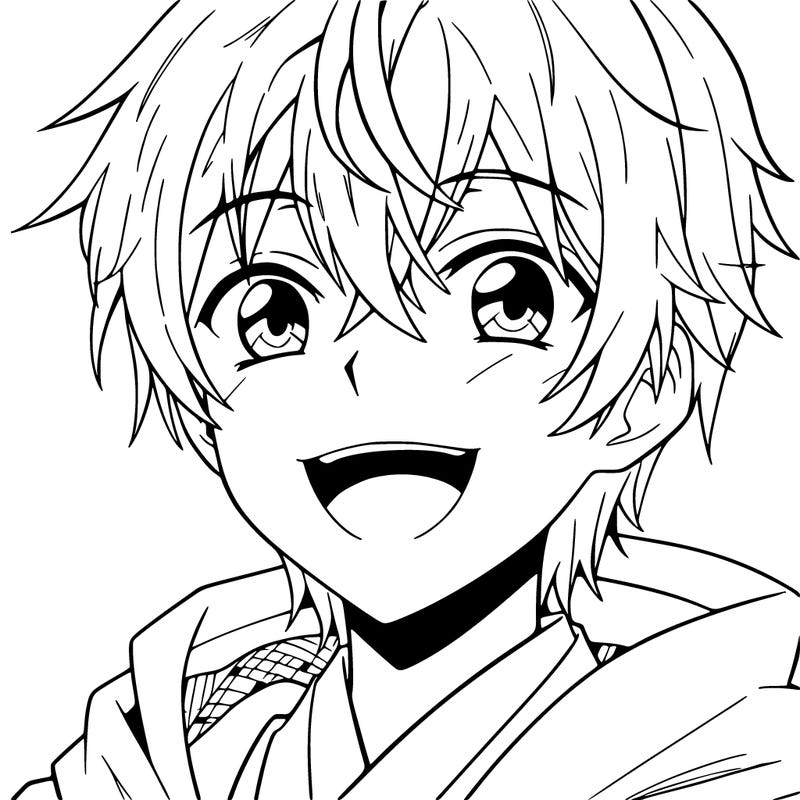 anime boy smiling