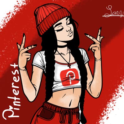 realistic teenage girl with braids and a beanie and crop top doing 🫶🏼