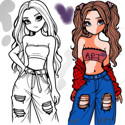 2 girls in crop tops and baggy jeans ripped