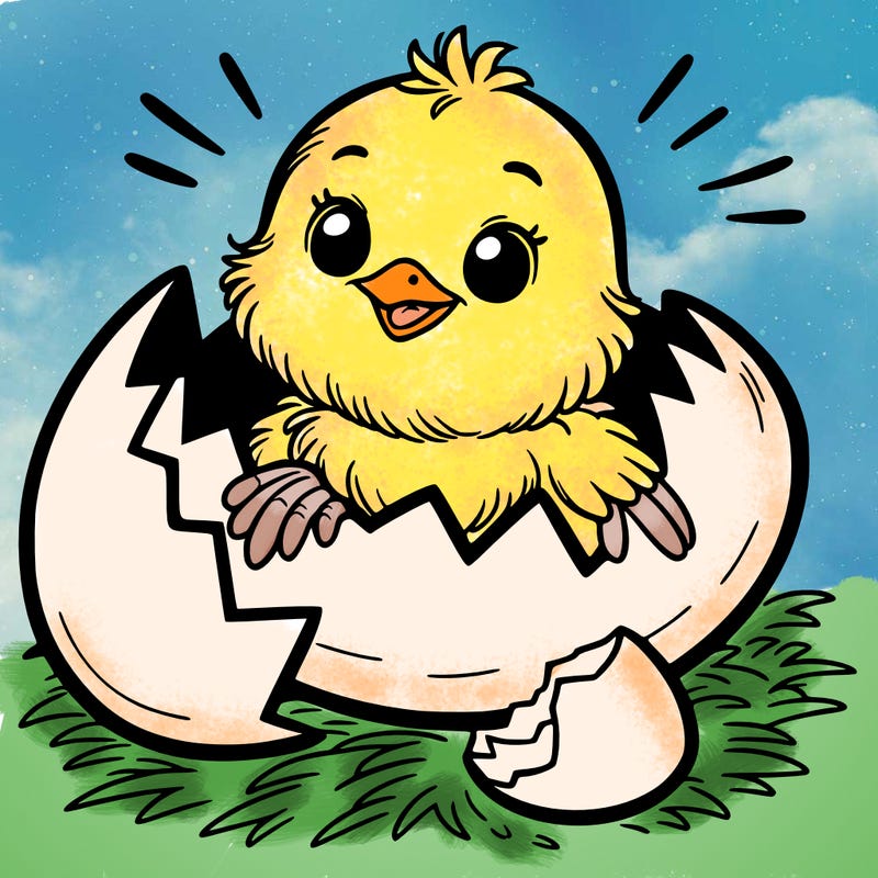 a chick hatching out of a egg