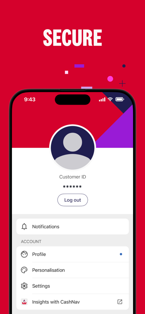 Westpac One NZ mobile banking app profile and account settings screen