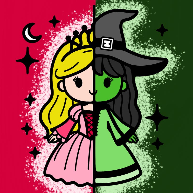 split princess and witch