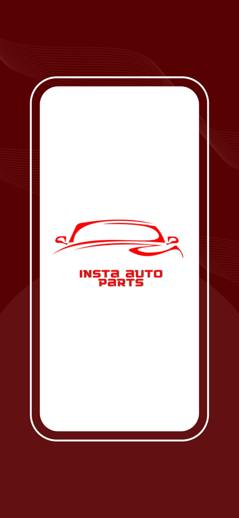 Insta Auto Parts - Insta Auto Parts app splash screen with a red car silhouette logo