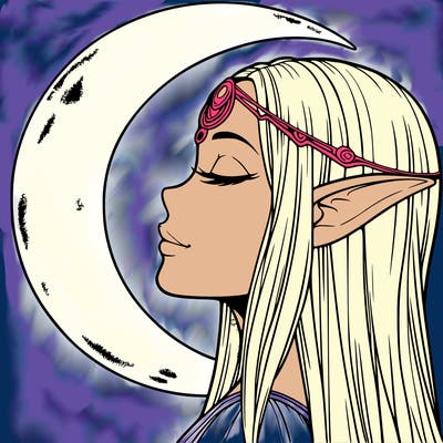 a realistic moon elf