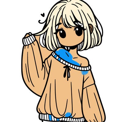 girl in baggy sweater hanging off her shoulder