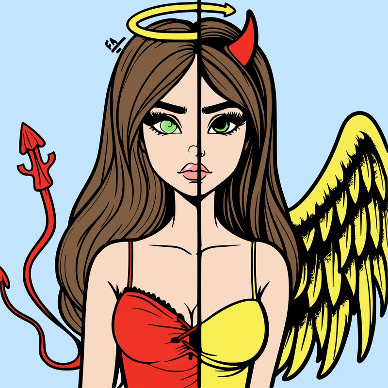 devil vs angel realistic girl