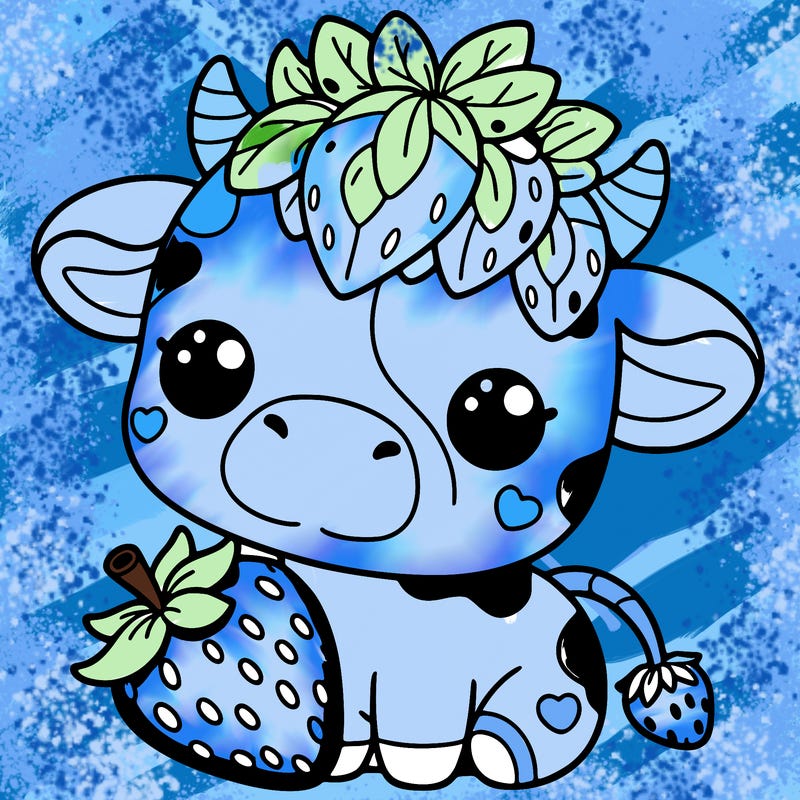 cute strawberry cow
