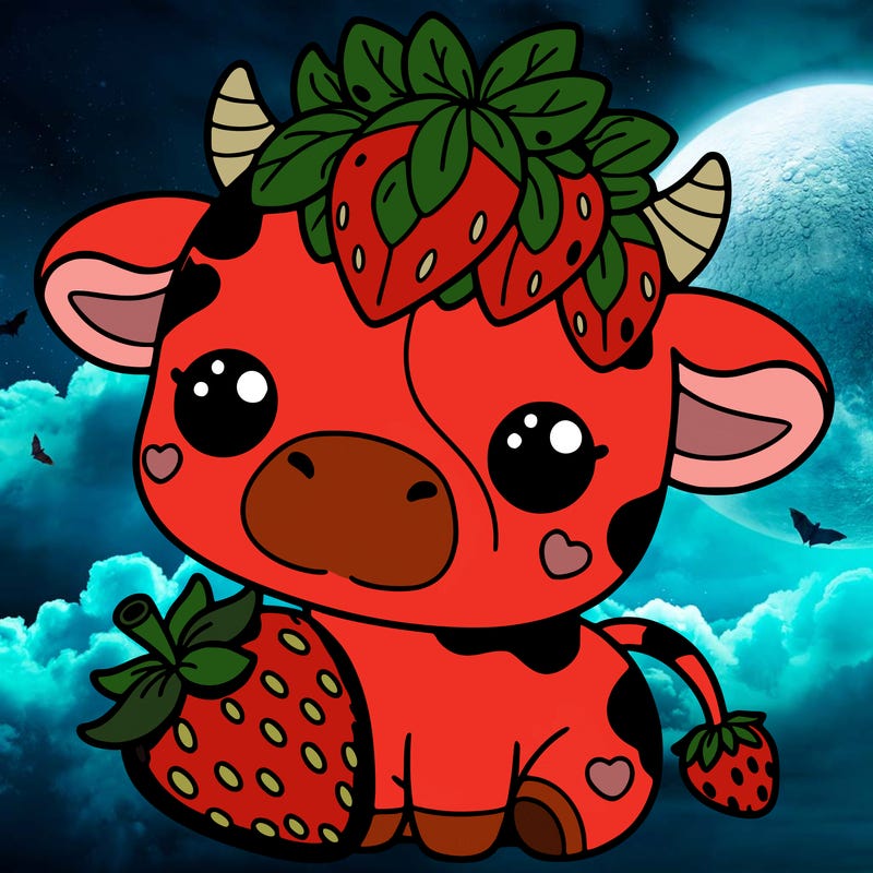 cute strawberry cow