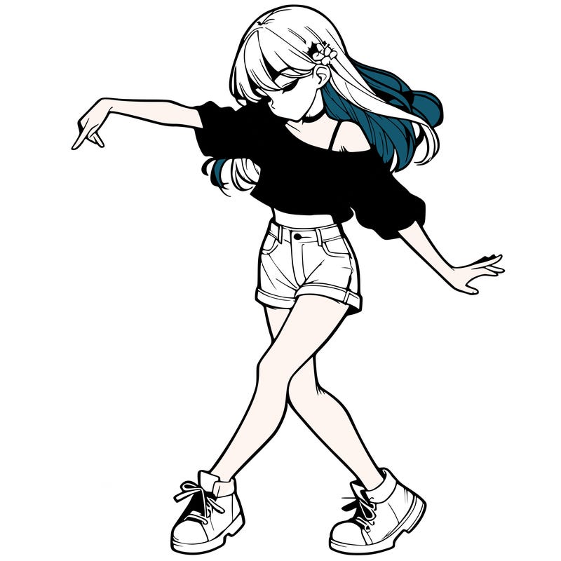 realistic girl danceing