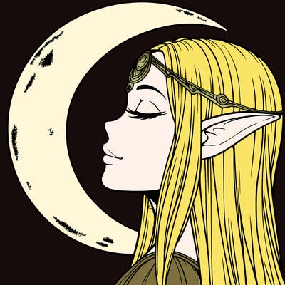 a realistic moon elf