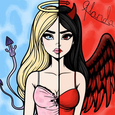 devil vs angel realistic girl