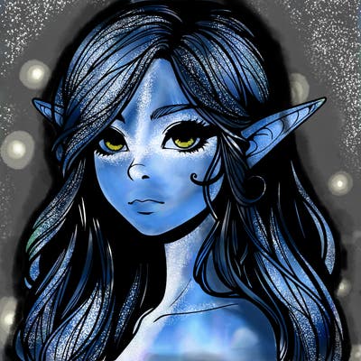 elf girl realistic dark fantasy