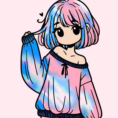 girl in baggy sweater hanging off her shoulder