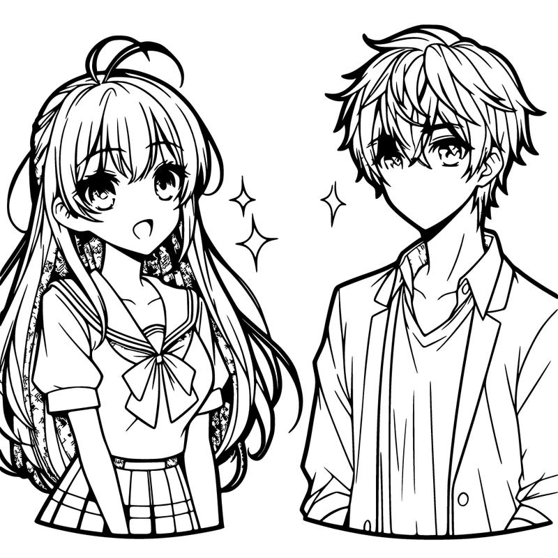 anime girl and boy together ❤️