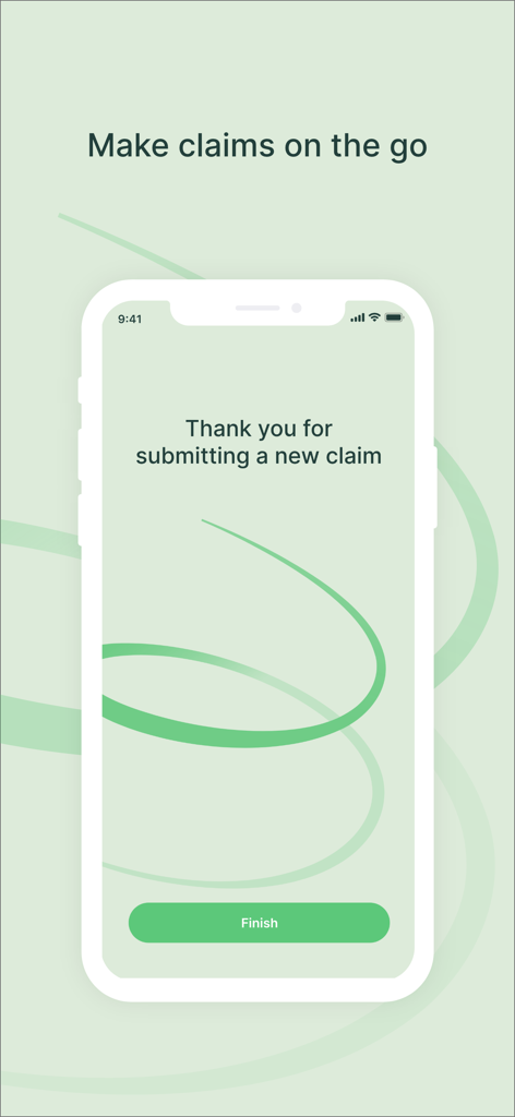 My Healix - My Healixアプリのモバイル画面に、新しい医療請求の提出後の成功メッセージが表示されています。
