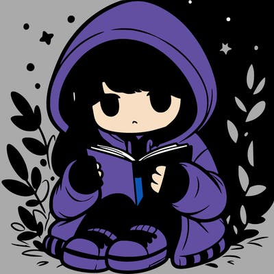 girl in oversized hoodie reading a book