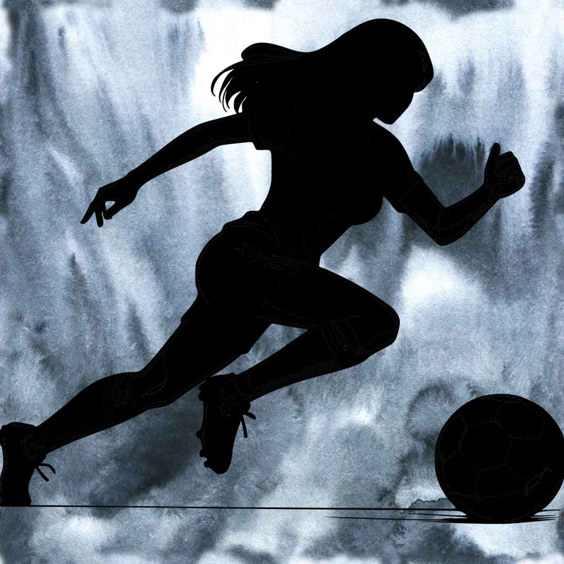 realistic woman playing soccer
