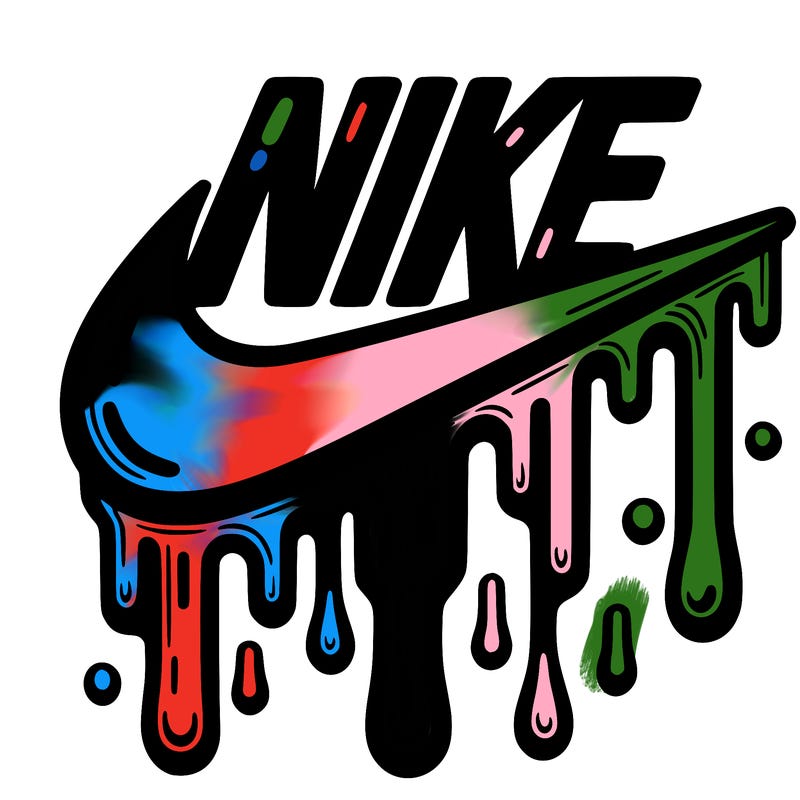 dripping nike logo