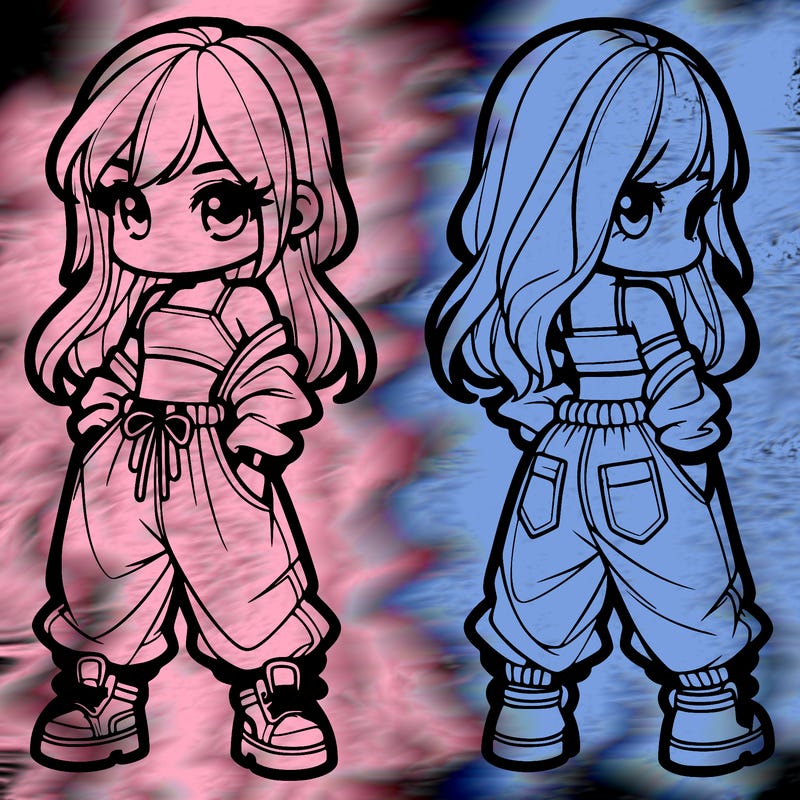 girl in crop top and baggy pants