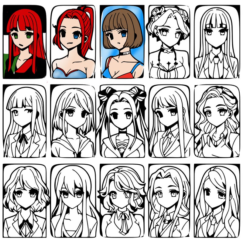 girls that look diffrent anime