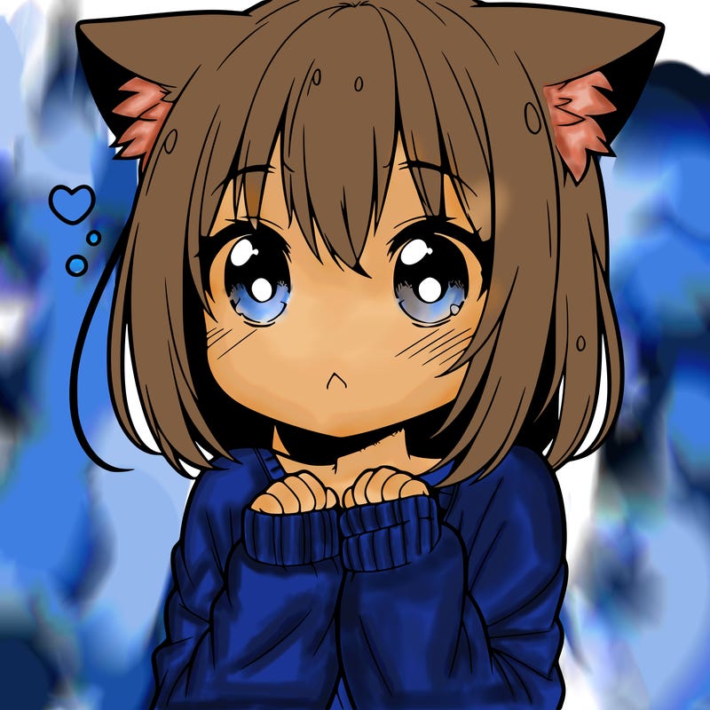 shy anime catgirl