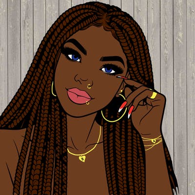 beautiful woman with box braids