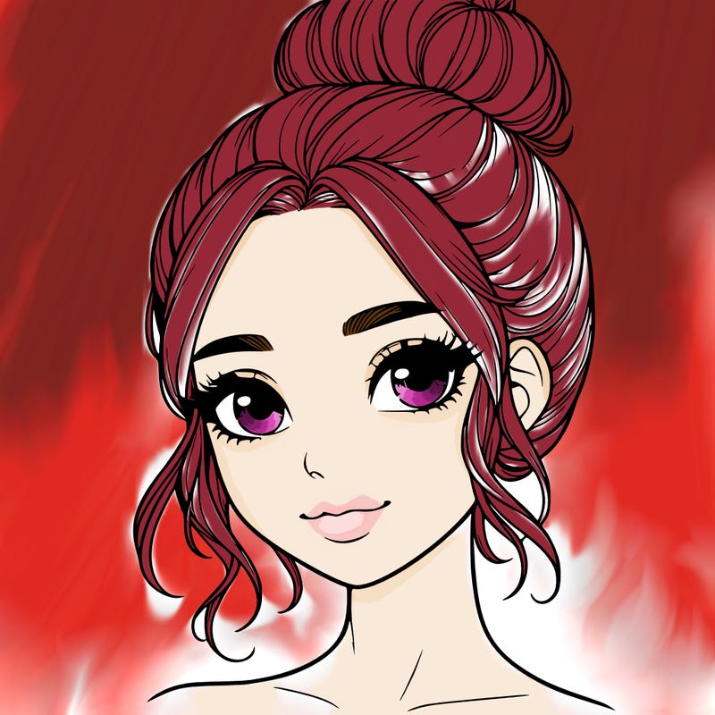 realistic pretty girl with hair in bun