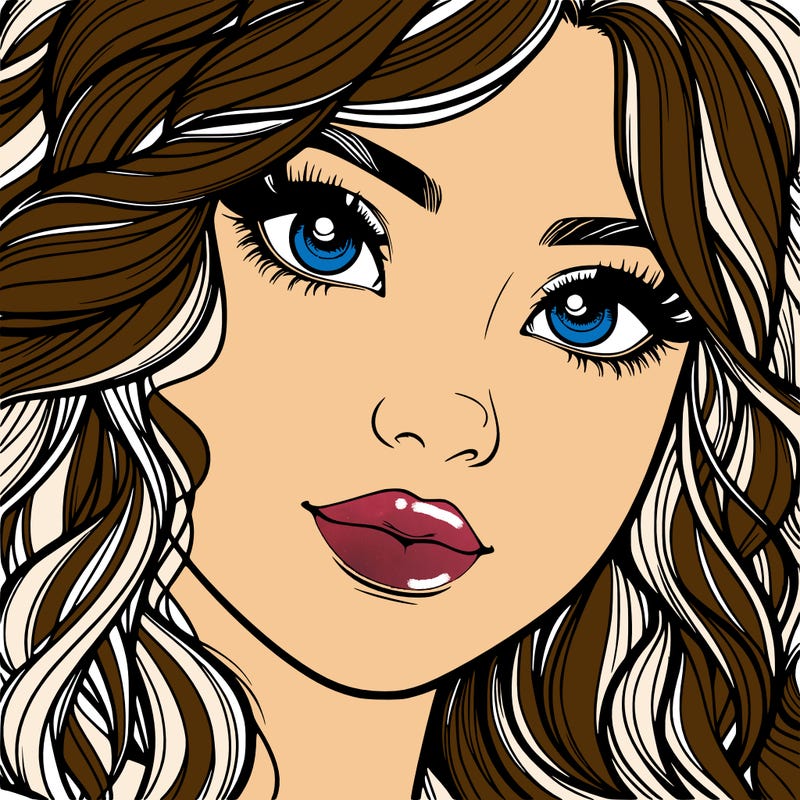 beautiful realistic girl close up to the camera with wavy hair,