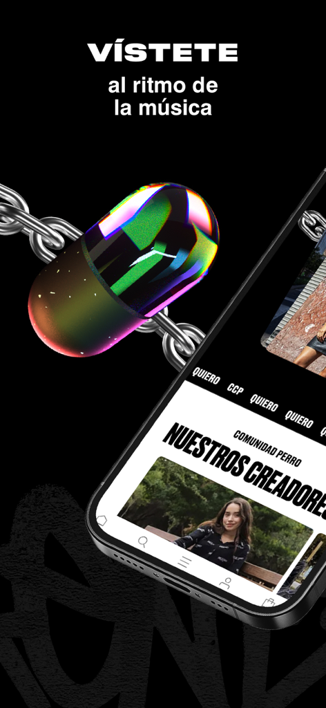 Cuidado Con el Perro - App Cuidado Con el Perro mostrando la sección de comunidad para creadores de moda urbana.