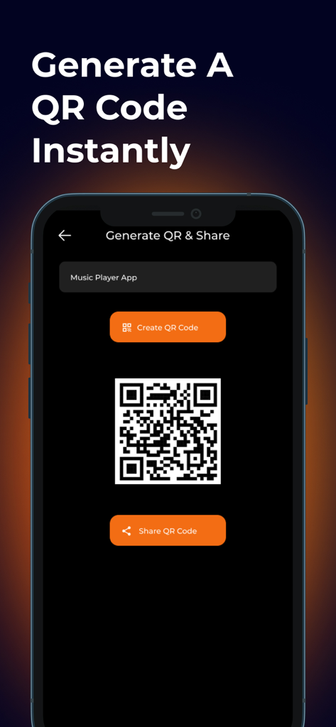 Resso Music - Discover Songs - A mobile interface for generating and sharing QR codes in the Resso Music app