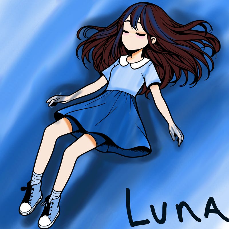 realistic girl floating