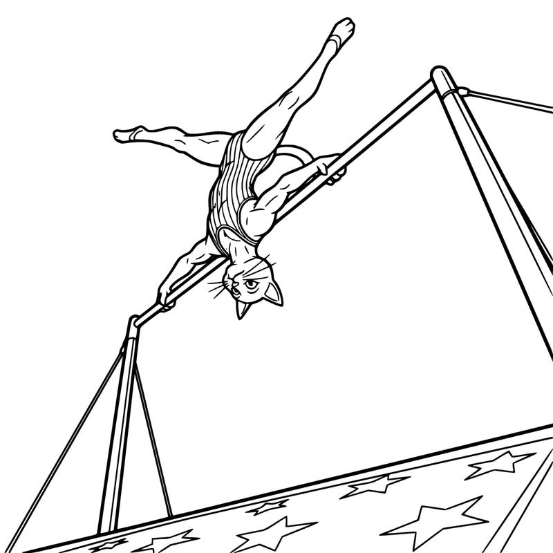 cat doing gimnastiks