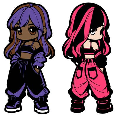 girl in crop top and baggy pants