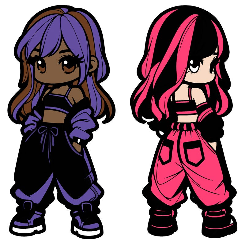 girl in crop top and baggy pants