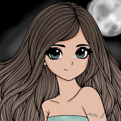 realistic girl pretty long hair