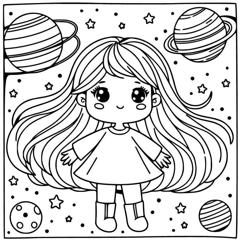 a girl in space