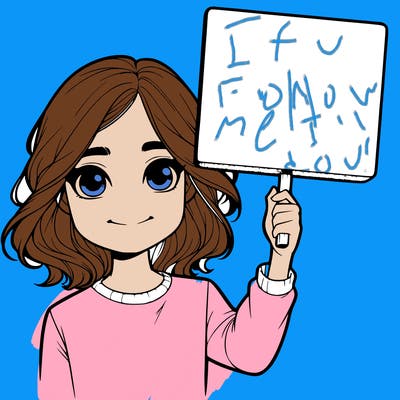 realistic girl holding up a sign