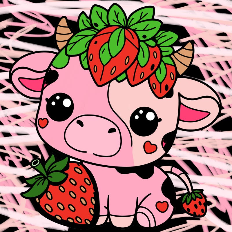 cute strawberry cow