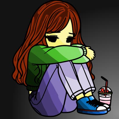 a girl  after a breakup