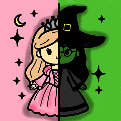 split princess and witch