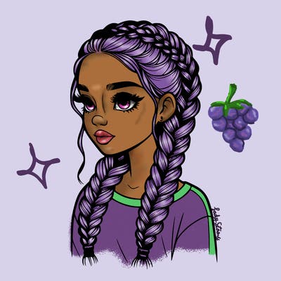 realistic girl with braids