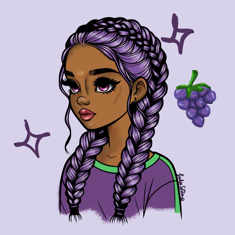 realistic girl with braids