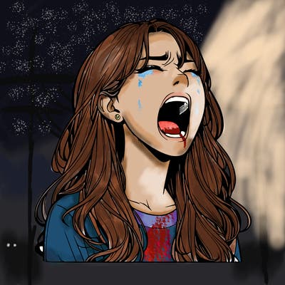 screaming realistic, girl