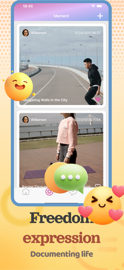 Lico - Fit Life & Chat - Lico app interface showing a fitness social feed with workout posts and emojis