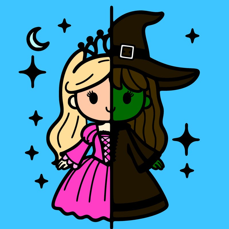 split princess and witch