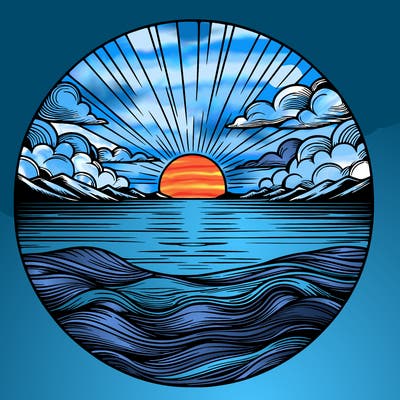 realistic sunset