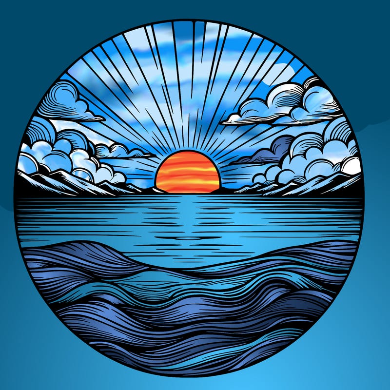 realistic sunset