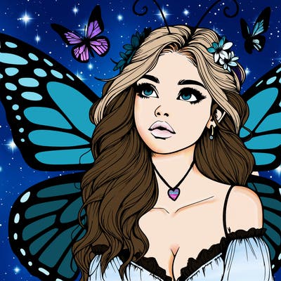 butterfly fairy realistic girl